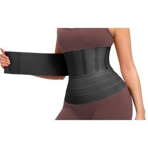 FeelinGirl Waist Trainer Tummy Control Bandage Wrap Shaper Belt Black FMT210300
